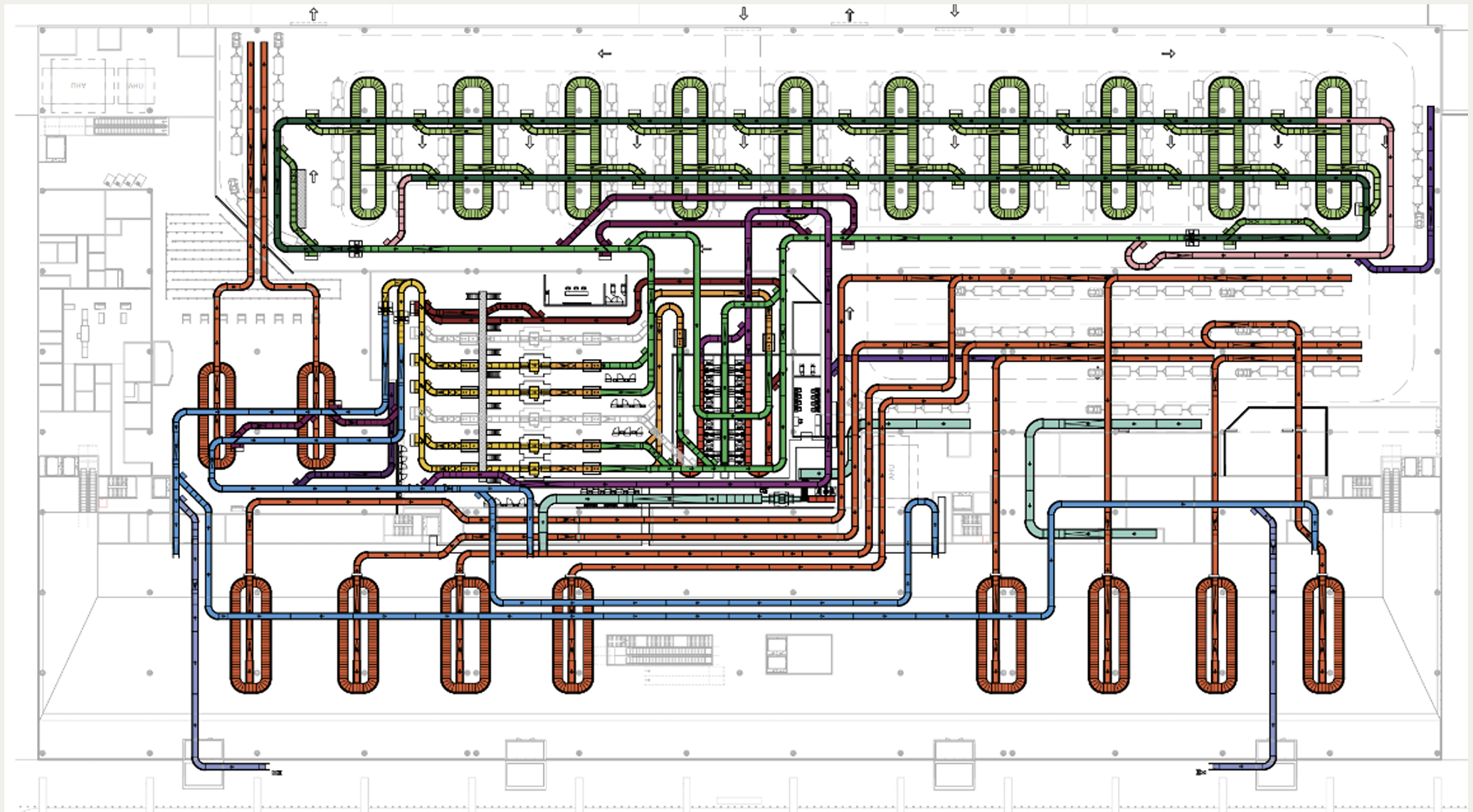 Airport baggage-handling layout