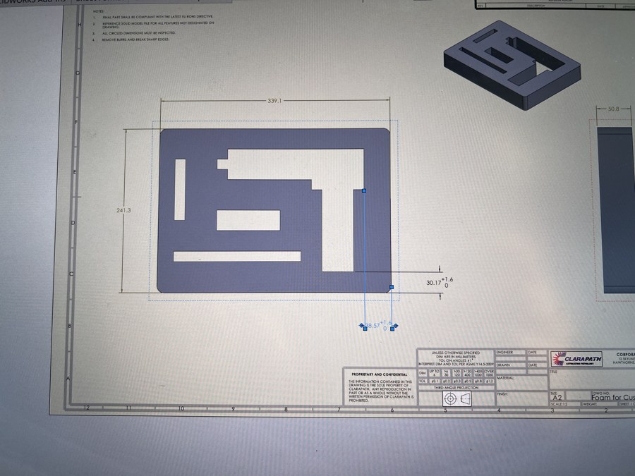 Calibration tooling drawing